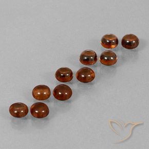 Pedras preciosas de Zircão Marrom avermelhado natural de 7.96 ct, Redondo, Transparente