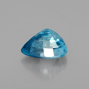 Zircão azul natural 3,00ct, formato de pêra, VVS-VS