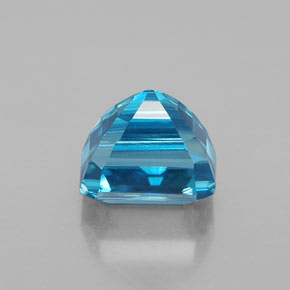 Zircão azul natural 3,72ct, corte esmeralda, VVS