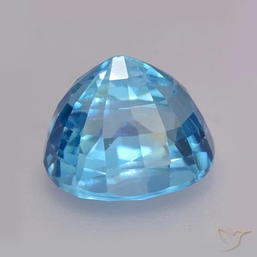 Zircão azul natural 3,06ct, corte oval, VVS