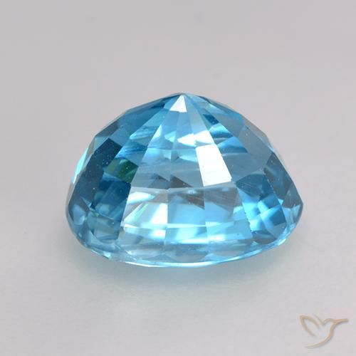Zircão Azul médio Natural 3.66ct, oval, VS