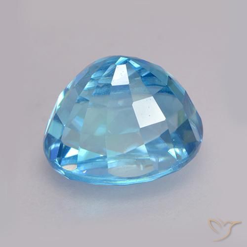 Zircão Azul médio Natural 3.79ct, oval, VVS