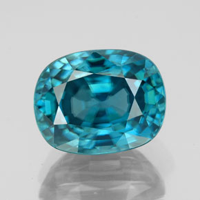 Zircão azul natural 7,22ct, corte oval, VVS