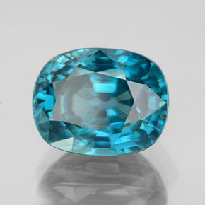 Zircão azul natural 7,22ct, corte oval, VVS