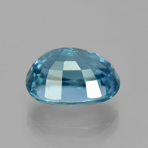 Zircão azul natural 7,22ct, corte oval, VVS
