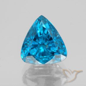 Zircão azul elétrico natural 5,82ct, trillion, VS-SI