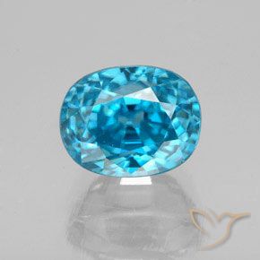5.12ct Natural Azul elétrico Zircão, oval, VS