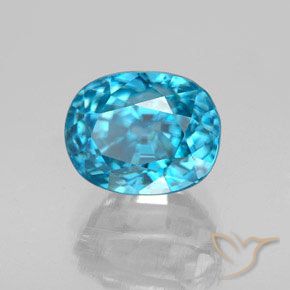 Zircão Azul elétrico Natural 5.12ct, oval, VS