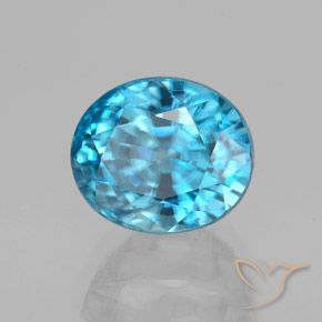 Zircão azul intenso Natural 5.13ct, oval, VVS-VS