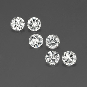 Pedras preciosas de Zircão Branco natural de 2.93 ct, Corte Redondo, VVS-VS