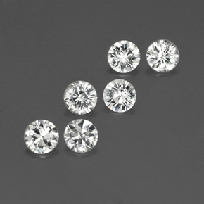 Pedras preciosas de Zircão Branco natural de 2.93 ct, Corte Redondo, VVS-VS