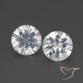 3.17ctw Natural Branco Zircão, Redondo, VVS-VS