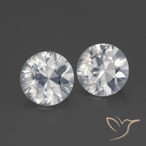 Pedras preciosas de Zircão Branco natural de 3.17 ct, Redondo, VVS-VS