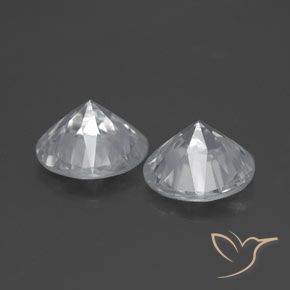 Pedras preciosas de Zircão Branco natural de 3.17 ct, Redondo, VVS-VS