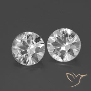 Pedras preciosas de Zircão Branco natural de 3.37 ct, Redondo, VS