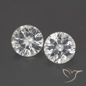 3.43ctw Natural Branco Zircão, Redondo, VS