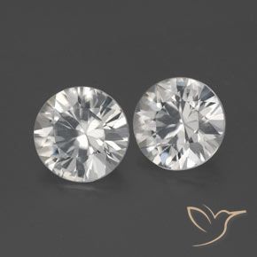 Pedras preciosas de Zircão Branco natural de 3.43 ct, Redondo, VS