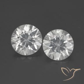 3.34ctw Natural Branco Zircão, Redondo, VS