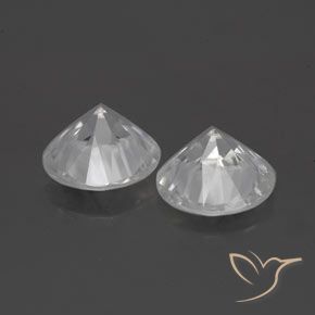Pedras preciosas de Zircão Branco natural de 3.34 ct, Redondo, VS