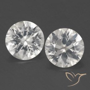 2.89ctw Natural Branco Zircão, Redondo, VS