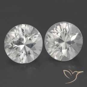 Pedras preciosas de Zircão Branco natural de 3.26 ct, Redondo, VS