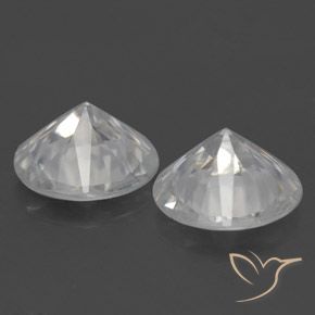 Pedras preciosas de Zircão Branco natural de 3.14 ct, Redondo, VS