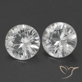 Pedras preciosas de Zircão Branco natural de 3.05 ct, Redondo, VVS-VS