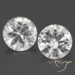 3.44ctw Natural Branco Zircão, Redondo, VS
