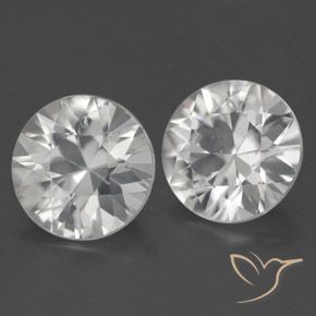 Pedras preciosas de Zircão Branco natural de 3.44 ct, Redondo, VS