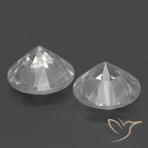 Pedras preciosas de Zircão Branco natural de 3.44 ct, Redondo, VS