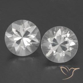 3.74ctw Natural Branco Zircão, Redondo, VVS-VS