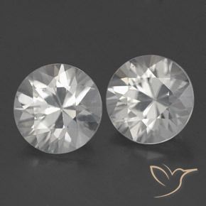 Pedras preciosas de Zircão Branco natural de 3.74 ct, Redondo, VVS-VS