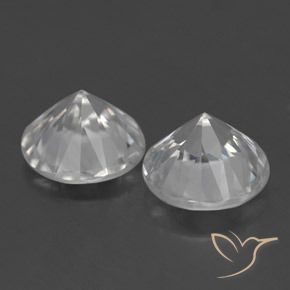 Pedras preciosas de Zircão Branco natural de 3.74 ct, Redondo, VVS-VS