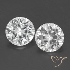 3.25ctw Natural Branco Zircão, Redondo, VVS-VS