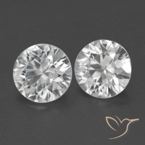 Pedras preciosas de Zircão Branco natural de 3.25 ct, Redondo, VVS-VS