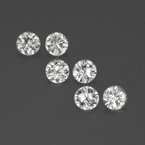 Pedras preciosas de zircão branco natural de  ct, corte redondo, VS