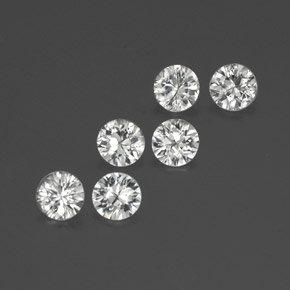 Pedras preciosas de zircão branco natural de  ct, corte redondo, VS
