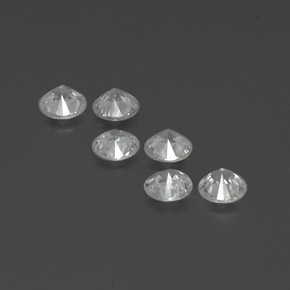 Pedras preciosas de zircão branco natural de  ct, corte redondo, VS