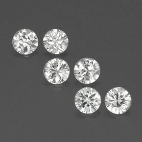 Pedras preciosas de zircão branco natural de  ct, corte redondo, VS