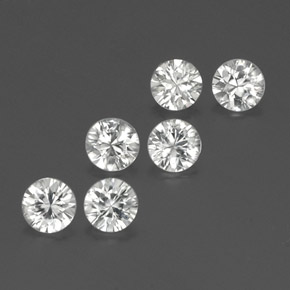 Pedras preciosas de zircão branco natural de  ct, corte redondo, VS