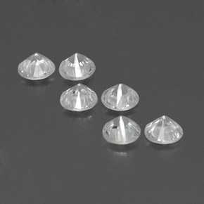 Pedras preciosas de zircão branco natural de  ct, corte redondo, VS