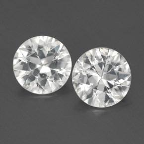 Pedras preciosas de zircão branco natural de  ct, corte redondo, VS