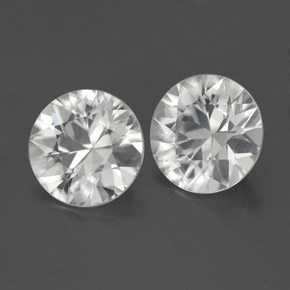 Pedras preciosas de zircão branco natural de  ct, corte redondo, VS