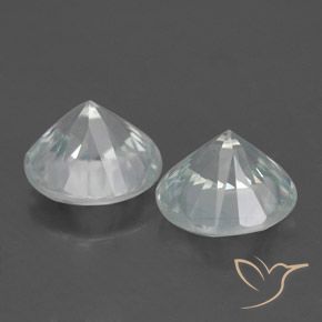 Pedras preciosas de Zircão Branco natural de 3.84 ct, Redondo, VVS-VS