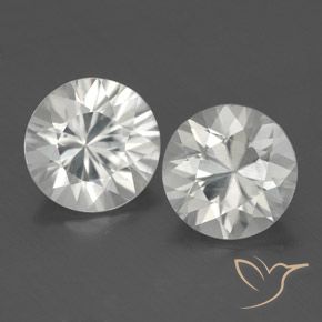 3.50ctw Natural Branco Zircão, Redondo, VVS-VS