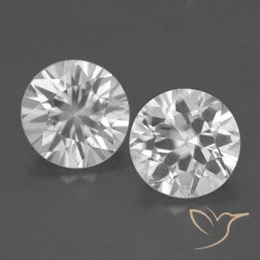 3.53ctw Natural Branco Zircão, Redondo, VS