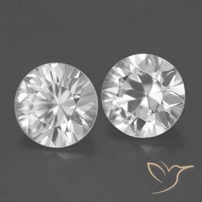 Pedras preciosas de Zircão Branco natural de 3.53 ct, Redondo, VS