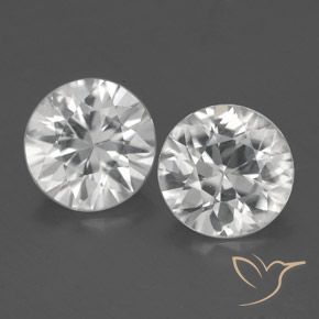 3.37ctw Natural Branco Zircão, Redondo, VS