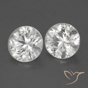 Pedras preciosas de Zircão Branco natural de 3.37 ct, Redondo, VS