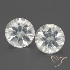 3.16ctw Natural Branco Zircão, Redondo, VS